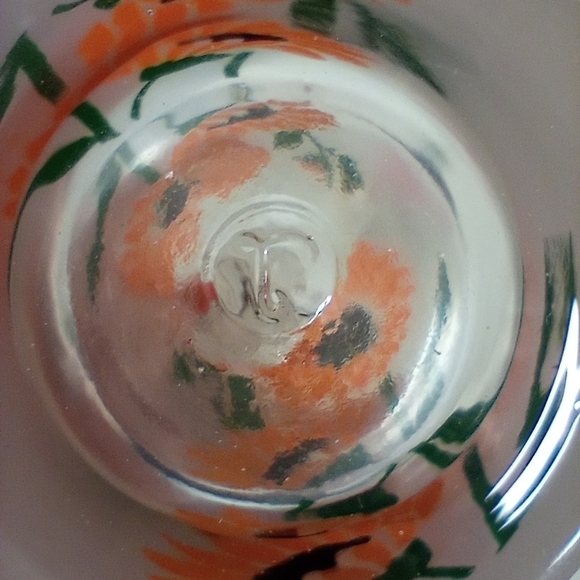 Set of 2 Vintage Libbey Frosted Glasses With Flowers, Vintage Floral Tumbler - Picture 8 of 10